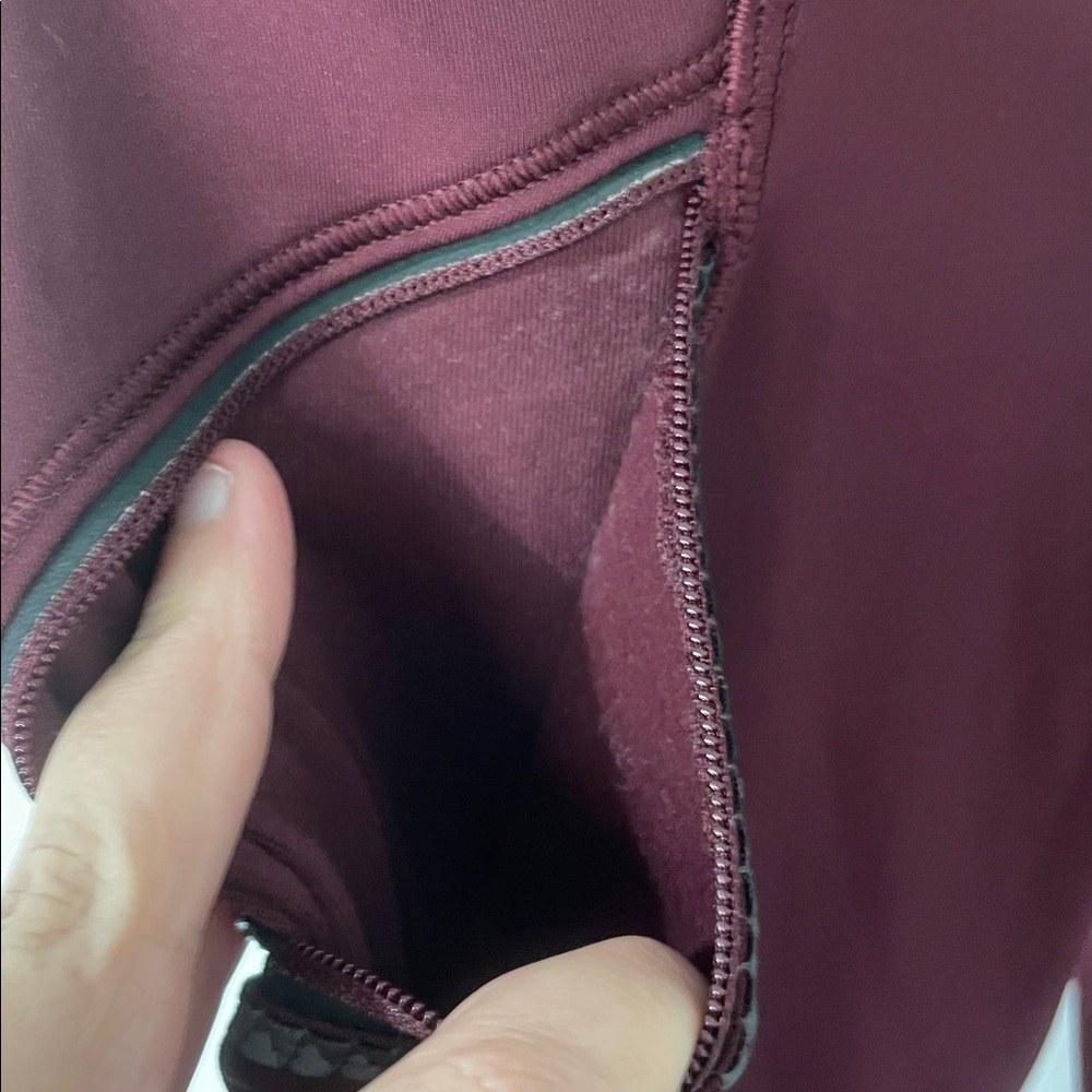 Lululemon Toasty Tech Fleece Tights II Leggings Burgundy Size 4 - Picture 8 of 15